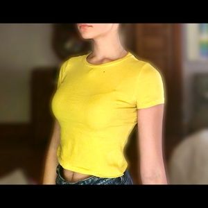 Yellow crop top